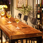 Wood Bar Dining Table Industrial Bar Dining Table with Black Trestle Base Clearhalo 'Bar Furniture' 'Bar Tables' 'bar_tables' 'furn' 'furn_bar_tables' 'Furniture' 'furniture_bar_tables' 'Kitchen & Dining Furniture' 1200x1200_db1be93d-957d-49bf-a21a-b08ab1cf78f0