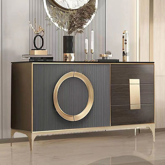 Credenza a scaffalatura regolabile con scheda laterale contemporanea con cassetti e armadi