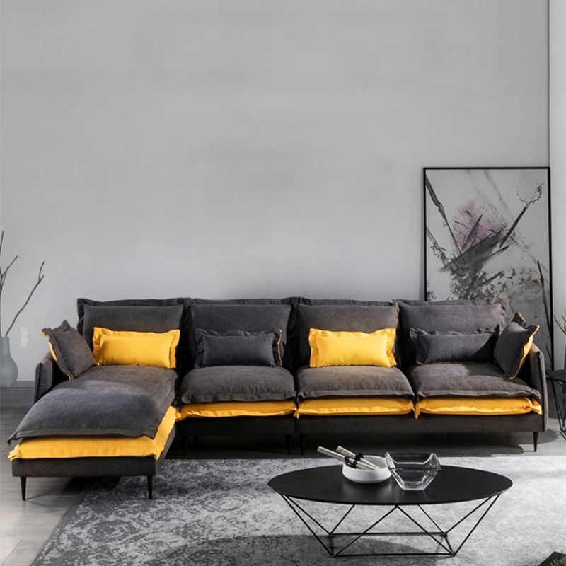 Tessuto scandinavo a 5 posti a forma di L sezionale