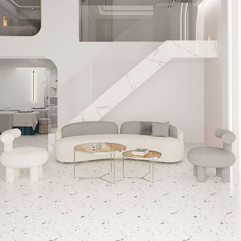 Scandinave 39,4 pouces D SOFA CURVE LOODE ET CUIR FAU