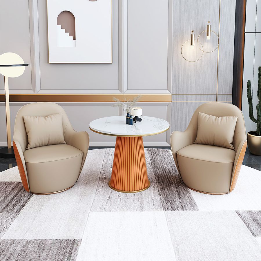 Round Dinette Table Traditional Luxury Dinner Room Kitchen Table with Metal Base Clearhalo ' dining_table' 'Dining Tables & Seating' 'Dining Tables' 'furn' 'furn_dining_table' 'Furniture' 'furniture_dining_table' 'Kitchen & Dining Furniture' 'kitchen&dining_furn' 'kitchen' 'kitchen_dining_table' 1200x1200_db208910-55dc-4251-b735-38fc8b51b25e