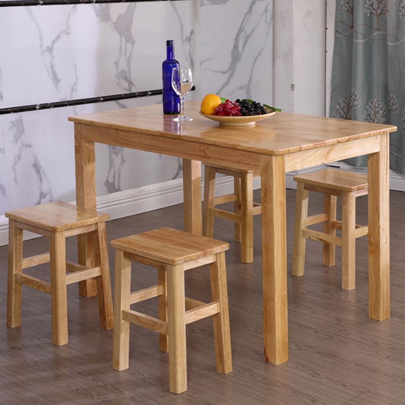Contemporary Style Oak Dining Table 4 Legs Solid Wood Base Table for Home Clearhalo ' dining_table' 'Dining Tables & Seating' 'Dining Tables' 'furn' 'furn_dining_table' 'Furniture' 'furniture_dining_table' 'Kitchen & Dining Furniture' 'kitchen&dining_furn' 'kitchen' 'kitchen_dining_table' 1200x1200_db20d026-d39d-434d-bedf-81182519b605