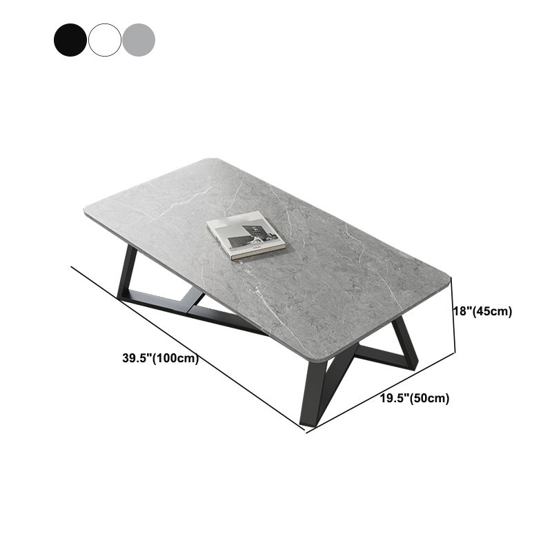 Tavolino da caffè con gambe incrociate Tavolino rettangolare minimalista in legno massello