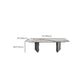 Contemporary Furniture Stone Rectangle Dining Room Table in White