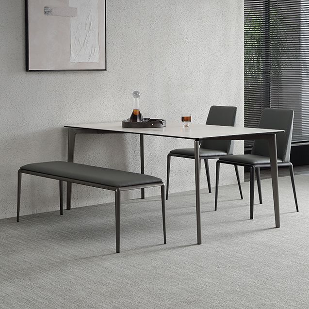 Sintered Stone Dining Table Luxury Style 4 Legs Rectangle Table for Home Clearhalo ' dining_table' 'Dining Tables & Seating' 'Dining Tables' 'furn' 'furn_dining_table' 'Furniture' 'furniture_dining_table' 'Kitchen & Dining Furniture' 'kitchen&dining_furn' 'kitchen' 'kitchen_dining_table' 1200x1200_db2173ad-d369-4823-b1ba-5103b7ba6f6f