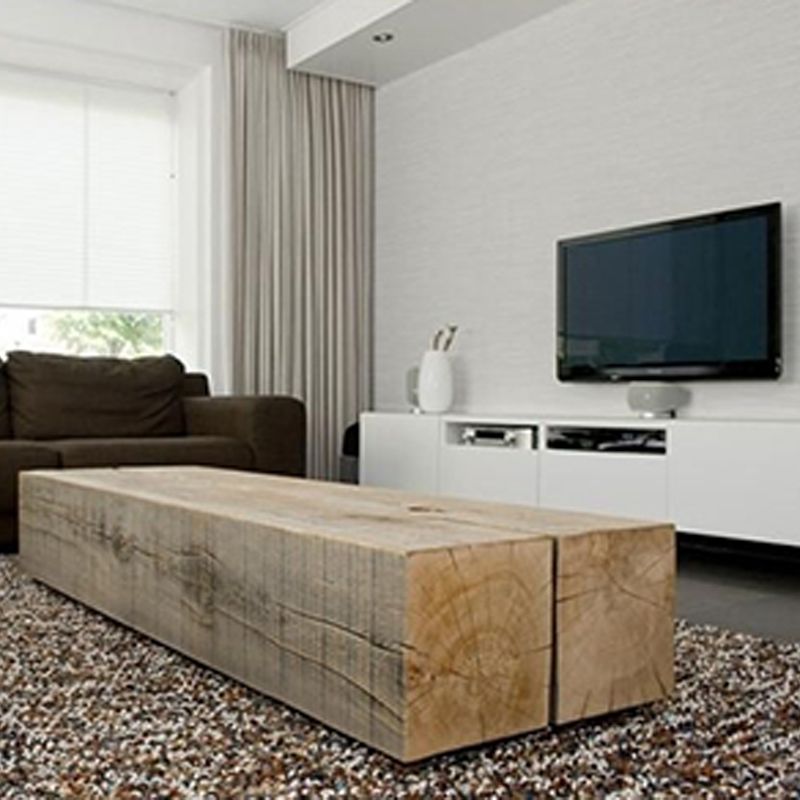Solid Wood Coffee Table Living Room Scandinavian Coffee Table in Light Wood