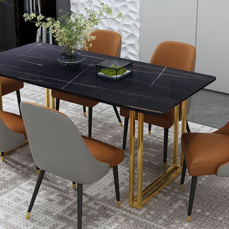 Modern wit en zwart in marmeren aanrechtrechte eettafel voor keuken