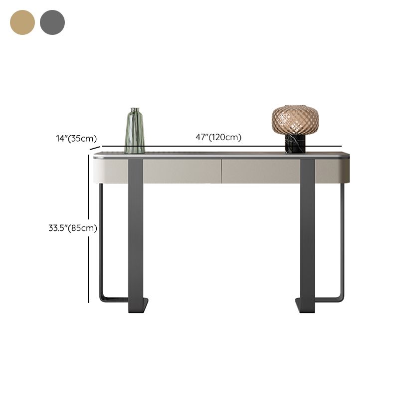 Tavolo di accento di mezza luna di pietra moderna da 33,46 "tavolo da console alta per Hall