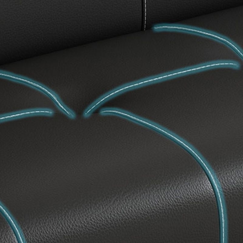 Sofá de cuero con cama de sofá tapizado contemporáneo de cuero PU en negro