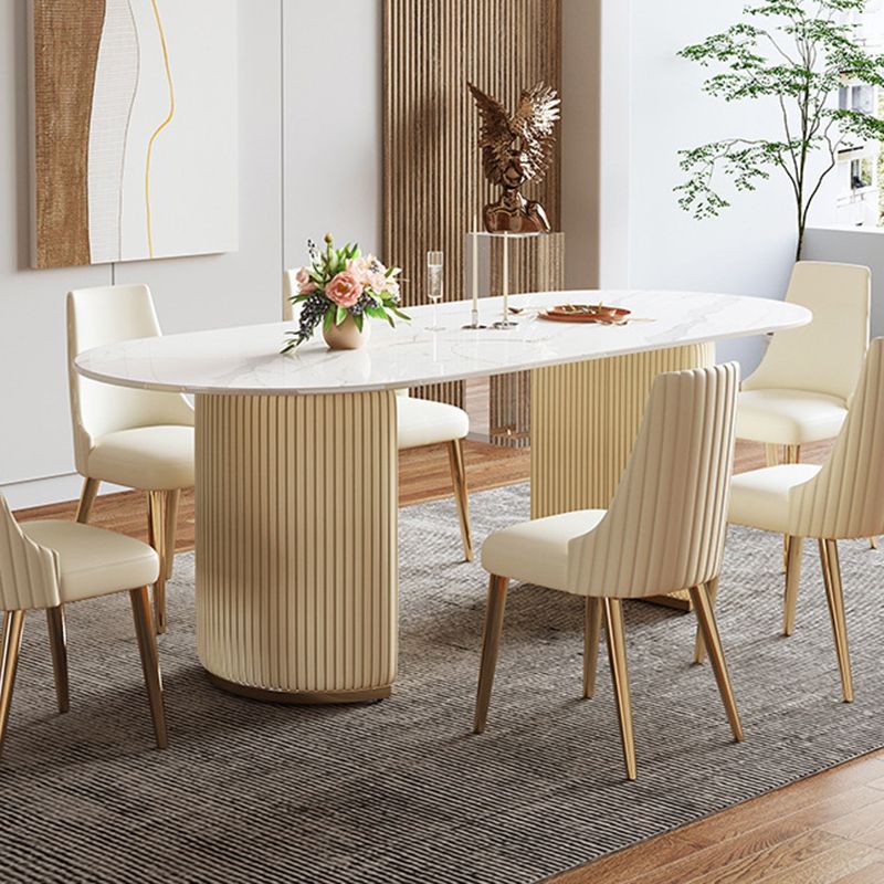 Dining Room Dinner Kitchen Table Simple Pedestal Stone Dining Table Clearhalo 'Dining Tables & Seating' 'Dining Tables' 'dining_table' 'furn' 'furn_dining_table' 'Furniture' 'Kitchen & Dining Furniture' 1200x1200_db263b0e-661d-4faa-862c-fbaa851e786e