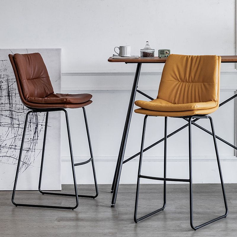 Modern PU Upholstery Bar Stool Low Back Arm-less Counter-height Indoor Stool Clearhalo 'Bar Furniture' 'Bar Stools' 'bar_stools' 'furn' 'furn_bar_stools' 'furniture_bar_stools' 'Kitchen & Dining Furniture' 'kitchen&dining_furn' 'kitchen' 'kitchen_furn' Furniture' 1200x1200_db26f6bc-5ce7-4c30-ad76-e13de702039d