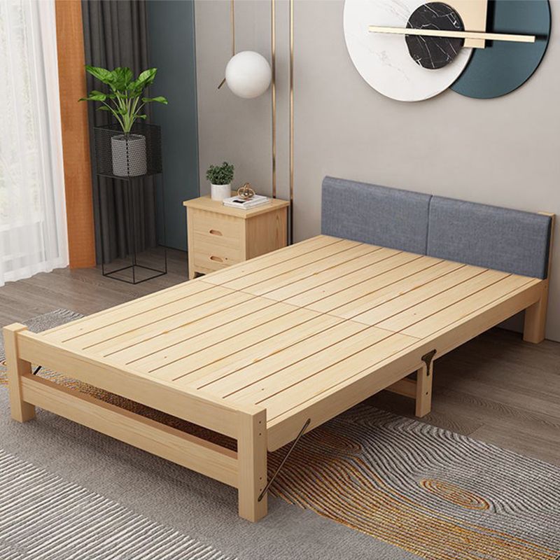 Scandinavian Wood Foldable Bed Low Profile Upholstered Bed with Mattress Clearhalo 'Bedroom Furniture' 'Beds' 'furn' 'furn_beds' 'Furniture' 1200x1200_db27b7ca-4805-4665-a8c3-db6b0aafa773