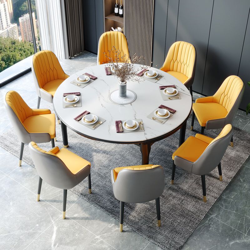 Glam Style Dining Chair Leather Parsons Side Chair for Living Room Clearhalo 'Dining Chairs' 'Dining Tables & Seating' 'dining_chair' 'furn' 'furn_dining_chair' 'Furniture' 'Kitchen & Dining Furniture' 1200x1200_db27f8ab-214b-4777-a7ae-8dcf0a55395a