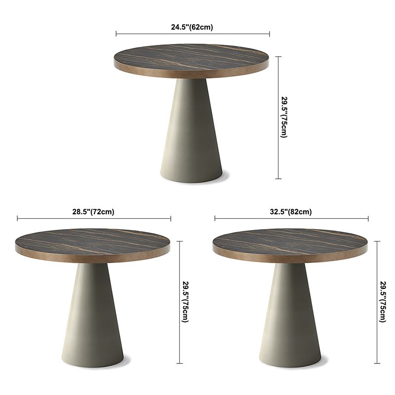 Simple Style Round Pedestal Dining Site Table Stone Dining Room Collection Clearhalo ' dining_table' 'Dining Tables & Seating' 'Dining Tables' 'furn' 'furn_dining_table' 'Furniture' 'furniture_dining_table' 'Kitchen & Dining Furniture' 'kitchen&dining_furn' 'kitchen' 'kitchen_dining_table' 1200x1200_db2869ae-eb77-47f1-a812-af61611ae85b