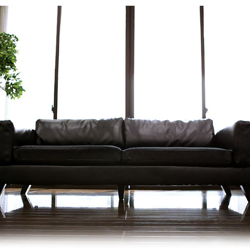 Faux Leather Sofa Modern 25.98" H Cushions Couch in Black/Brown Clearhalo 'furn' 'furn_sofas' 'Furniture' 'furniture_sofas' 'kitchen' 'kitchen_sofas' 'Living Room Furniture' 'Sofa' 'sofas' 1200x1200_db2a64d3-1001-4e8f-a515-fd716fca2132