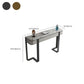 Contemporary Console Accent Table Scratch Resistant with Stone Top for Hall