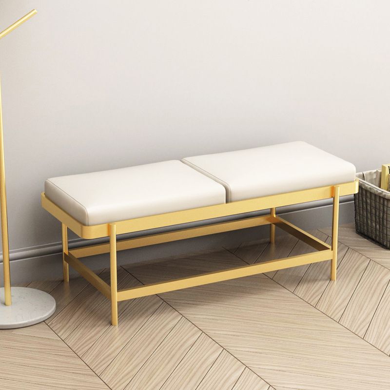 Mid-Century Modern Rectangle Bench Bedroom Seating Bench with Metal Legs Clearhalo 'Benches' 'Chairs & Seating' 'furn' 'furn_benches' 'Furniture' 'Living Room Furniture' 1200x1200_db2bf373-1461-44e2-9cb0-9b6d91c3f1bb