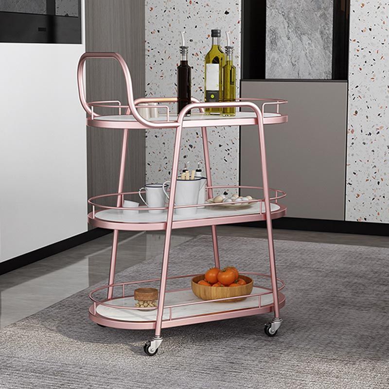 32.28"H Modern Rolling Prep Table Metal Prep Table for Home Use