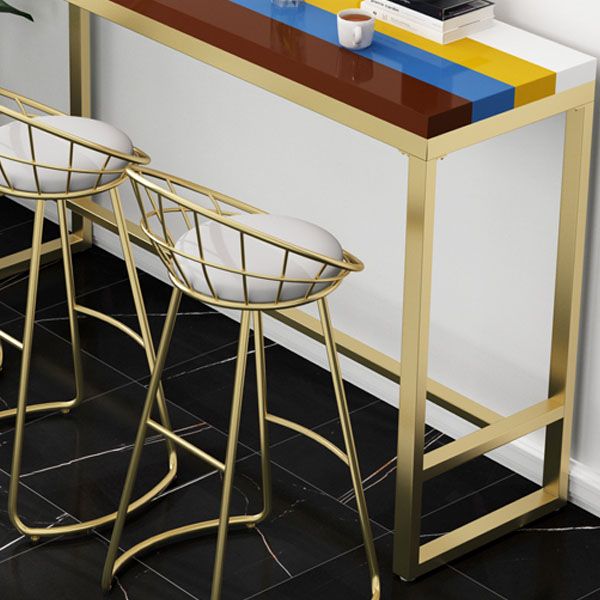 Glam Style Fixed Bar Table 1/4 Pieces Solid Wood Rectangle Counter Set for Indoor Clearhalo 'Bar Furniture' 'furn' 'furn_home_bar_bar_sets' 'Furniture' 'Home Bars & Bar Sets' 'home_bar_bar_sets' 'Kitchen & Dining Furniture' 1200x1200_db2c5f93-9971-4d52-918a-41d299786303