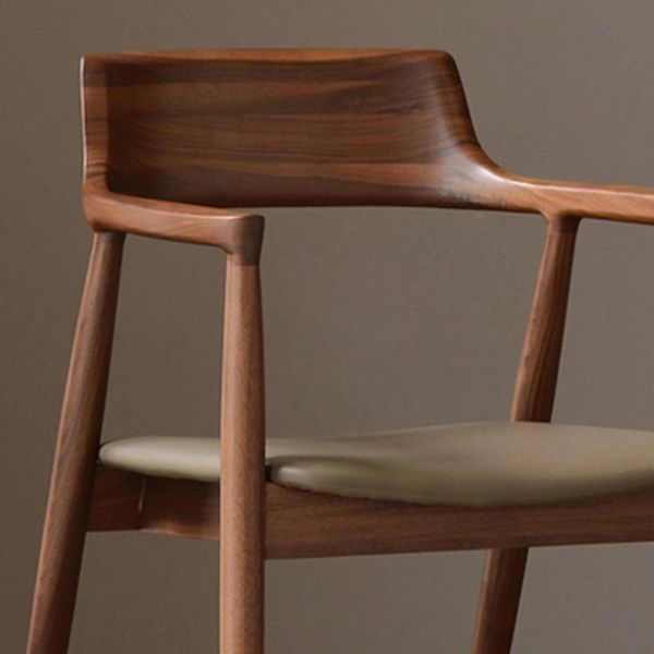 Nordic Style Arm Chair Wood Open Back Dining Side Chair with Upholstered Clearhalo 'Dining Chairs' 'Dining Tables & Seating' 'dining_chair' 'furn' 'furn_dining_chair' 'Furniture' 'furniture_dining_chair' 'Kitchen & Dining Furniture' 1200x1200_db2dadb5-d00c-4099-a6b7-6589d4acb990