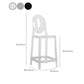 Industrial Backrest Armless Counter High Stool Plastic Bar Stool with 4 Legs