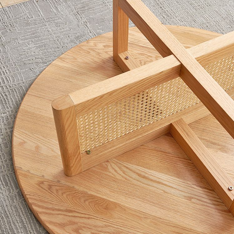 Scandinavian Light Wood Round Coffee Table with Cross Base in Pine Wood Clearhalo 'Coffee & Accent Tables' 'Coffee Tables' 'coffee_tables' 'furn' 'furn_coffee_tables' 'Furniture' 'Living Room Furniture' 1200x1200_db2ff577-f404-48a2-a534-76ac9ac21b71