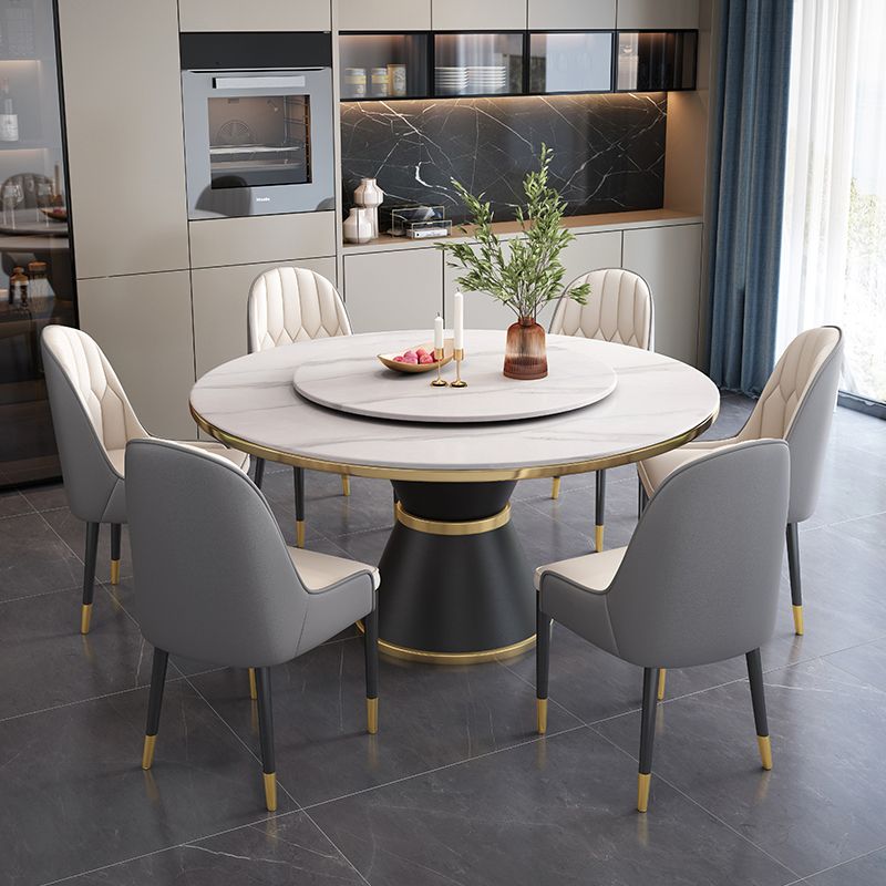 Metal Modern Round Indoor Table Sintered Stone Dining Table for Kitchen and Dining Room Clearhalo ' dining_table' 'Dining Tables & Seating' 'Dining Tables' 'furn' 'furn_dining_table' 'Furniture' 'furniture_dining_table' 'Kitchen & Dining Furniture' 'kitchen&dining_furn' 'kitchen' 'kitchen_dining_table' 1200x1200_db304fbd-05d2-43d8-a4c6-9253e1d7c290