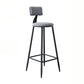 Modern Armless Backrest Counter Stool Steel Kitchen Bar Stool with Cushion and Pedal