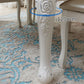 Glam Kitchen Table with Faux Marble Top Solid Wood Legs for Home
