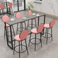 Industrial Style Bar Table 42-inch Height Black Iron Pedestal Bistro Table Clearhalo 'Bar Furniture' 'Bar Tables' 'bar_tables' 'Furniture' 'furniture_bar_tables' 'Kitchen & Dining Furniture' 1200x1200_db310c36-c060-4efd-87f4-79b55faeca5e