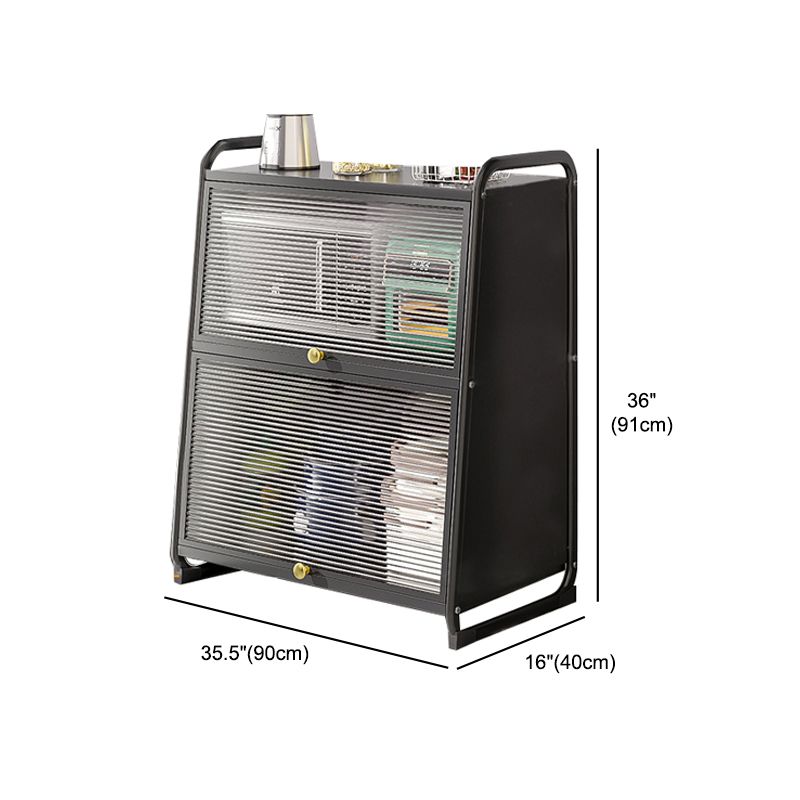 Plastic Door Iron Sideboard Modern Server Cabinet with Storage for Kitchen Clearhalo 'buffet_sideboard' 'Buffets & Sideboards' 'furn' 'furn_buffet_sideboard' 'Furniture' 'furniture_buffet_sideboard' 'Kitchen & Dining Furniture' 1200x1200_db3197fe-0025-41bd-99ca-796870647357