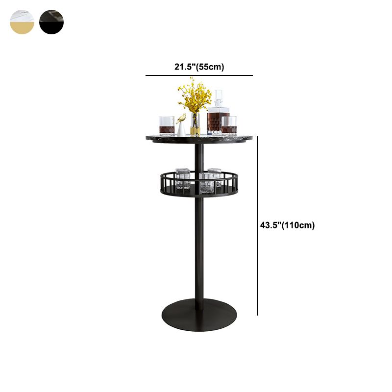 1/2/3 Pieces Industrial Iron Bar Table Set Round Bistro Set with Faux Marble Top Clearhalo 'Bar Furniture' 'furn' 'furn_home_bar_bar_sets' 'Furniture' 'Home Bars & Bar Sets' 'home_bar_bar_sets' 'Kitchen & Dining Furniture' 1200x1200_db32fc36-1dc5-47d5-b158-d9dbed6dff8f