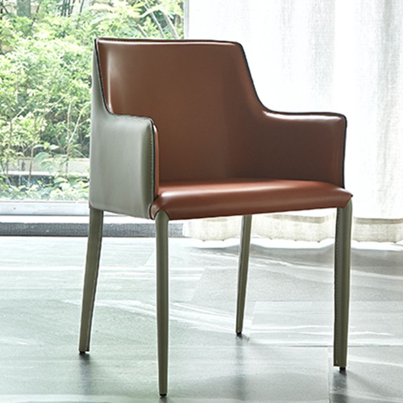 Contemporary Parsons Upholstered Chair Faux Leather Dining Chair for Home Clearhalo 'Dining Chairs' 'Dining Tables & Seating' 'dining_chair' 'furn' 'furn_dining_chair' 'Furniture' 'Kitchen & Dining Furniture' 1200x1200_db3314fa-2fd8-4177-8f1a-f1bd1de90141