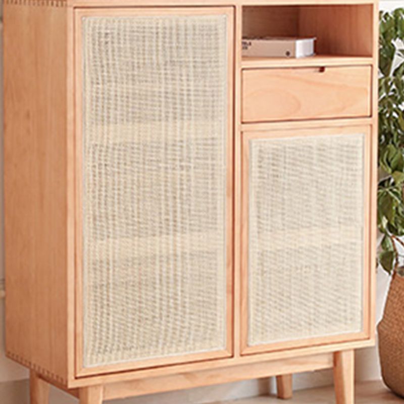 Contemporary Cabinet 4 Shelves With Doors Pine Squared Legs Accent Cabinet Clearhalo 'Cabinets & Chests' 'cabinets_chests' 'furn' 'furn_cabinets_chests' 'Furniture' 'Living Room Furniture' 1200x1200_db357dc6-42bc-4aef-9e6f-543e26cfe515