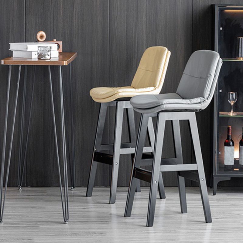 Tabouret de bar en cuir scandinave 27,95 '' tabouret à basse arrière bas