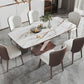 Minimalist Rectangle Sintered Stone Dining Table of 5/7 with Pedestal Base Dining Set for Restaurant Clearhalo 'Dining Room Sets' 'Dining Tables & Seating' 'dining_room_set' 'furn' 'furn_dining_room_set' 'Furniture' 'furniture_dining_room_set' 'Kitchen & Dining Furniture' 'kitchen&dining_furn' 'kitchen' 1200x1200_db3f28e0-9781-4d6c-976a-d0f1854d3870