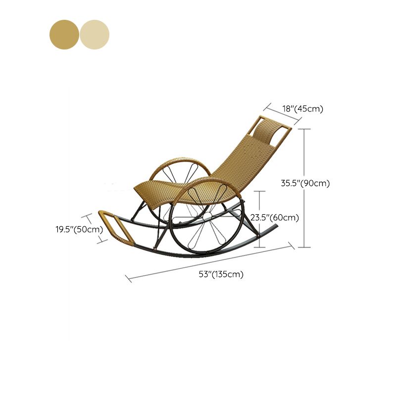 Fer Base moderne Rocking Chair Lounge Lounge Lazy Chaise pour balcon