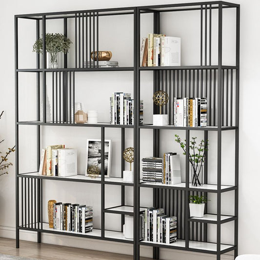 Metal Open Back Bookshelf Industrial Vertical Bookcase for Living Room Clearhalo 'Bookcases' 'furn' 'furn_bookcases' 'Furniture' 'furniture_bookcases' 'Office Furniture' 1200x1200_db3f72bd-a4a6-44ed-af3e-696441bc35d8
