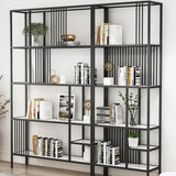 Metal Open Back Bookshelf Industrial Vertical Bookcase for Living Room Clearhalo 'Bookcases' 'furn' 'furn_bookcases' 'Furniture' 'furniture_bookcases' 'Office Furniture' 1200x1200_db3f72bd-a4a6-44ed-af3e-696441bc35d8