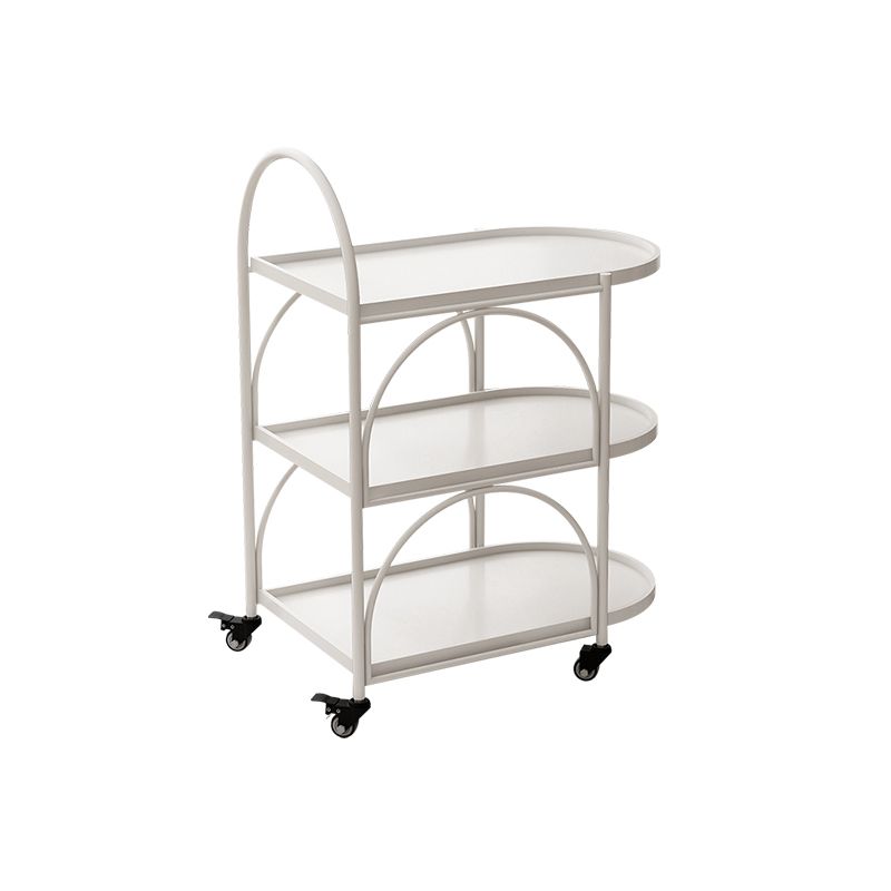 Tavolo da estremità ovale a 3 livelli con ruote laterale moderno con ruote