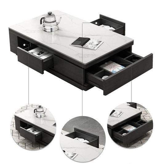 Mesa de café rectangular de una sola mesa de café con estante