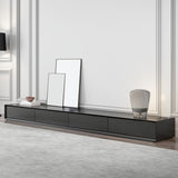 Console multimediale in finto legno moderno console TV di gestione dei cavi neri