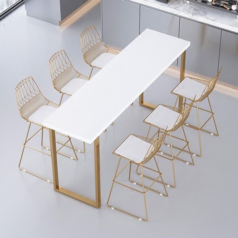 Moderner, rechteckiger Bartisch aus Massivholz für das Wohnzimmer