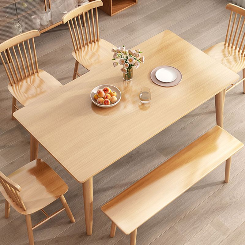 Modern Solid Wood Dining Table Brown Rectangle Table with 4 Legs for Home Use Clearhalo ' dining_table' 'Dining Tables & Seating' 'Dining Tables' 'furn' 'furn_dining_table' 'Furniture' 'furniture_dining_table' 'Kitchen & Dining Furniture' 'kitchen&dining_furn' 'kitchen' 'kitchen_dining_table' 1200x1200_db4220e7-5da2-4706-8a04-4c7fa9a657b7