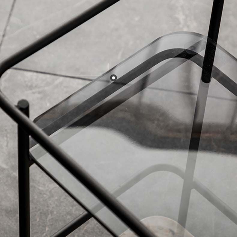 Contemporary Rectangular/Round Side End Table Glass Top Corner Table Clearhalo 'Coffee & Accent Tables' 'End & Side Tables' 'end_side_tables' 'furn' 'furn_end_side_tables' 'Furniture' 'Living Room Furniture' 1200x1200_db423609-3683-4d66-9f1a-0c4531eb38cf