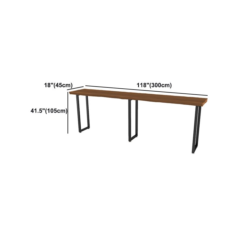 Modern Wood and Metal Bistro Accent Dining Table Sled Indoor Patio Bar Table Clearhalo 'Bar Furniture' 'Bar Tables' 'bar_tables' 'furn' 'furn_bar_tables' 'Furniture' 'furniture_bar_tables' 'Kitchen & Dining Furniture' 1200x1200_db43ec17-7a81-417a-92a5-2cbe0efc3797