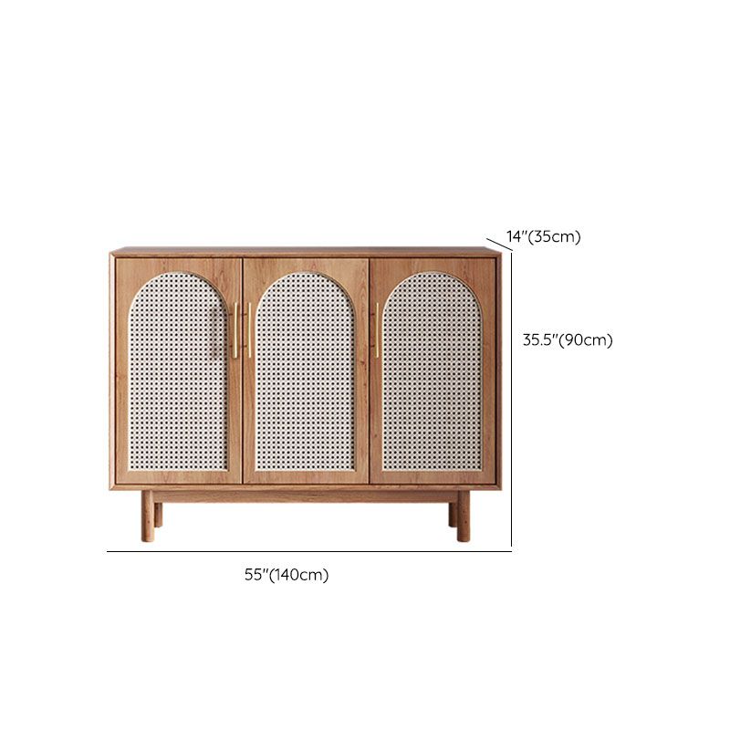 Modern Style Brown Wicker Sideboard Solid Wood Buffet Table for Dining Room Clearhalo 'buffet_sideboard' 'Buffets & Sideboards' 'furn' 'furn_buffet_sideboard' 'Furniture' 'Kitchen & Dining Furniture' 1200x1200_db443172-76a3-43fd-869c-ebd9834aceeb