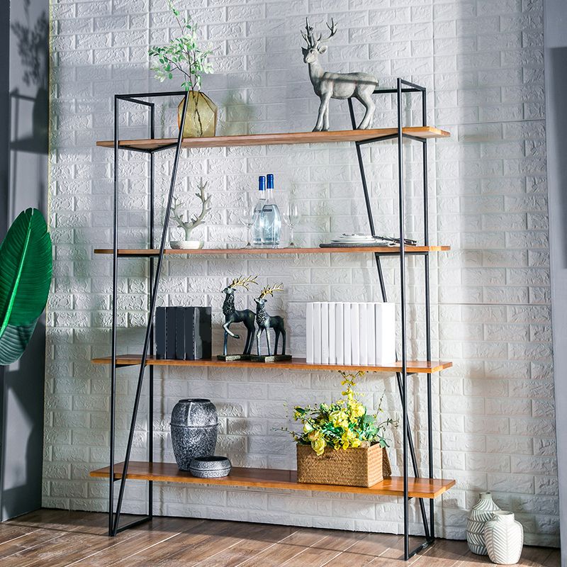 Modern Metal Bookshelf Brown Etagere Open Shelf Bookcase with Shelves Clearhalo 'Bookcases' 'furn' 'furn_bookcases' 'Furniture' 'Office Furniture' 1200x1200_db459af9-a5a9-4e78-a515-463e9f0234fc