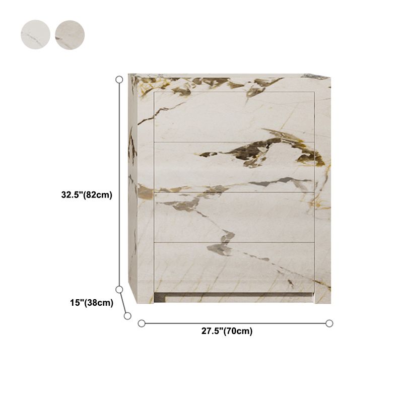 Houten borst met stenen bovenste verticale opbergkast met laden voor slaapkamer