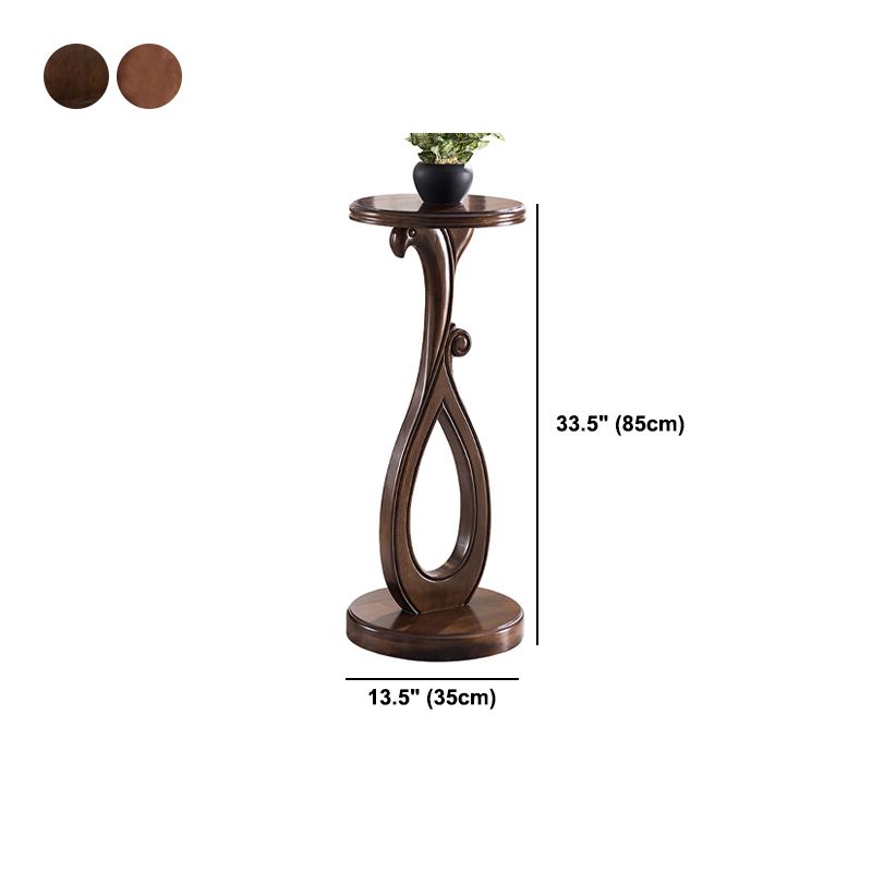 Pedestal End Table Brown Round Wood Side End Table - Distressed Surface Treatment Clearhalo 'Coffee & Accent Tables' 'End & Side Tables' 'end_side_table' 'end_side_tables' 'furn' 'furn_end_side_tables' 'Furniture' 'furniture_end_side_table' 'Living Room Furniture' 1200x1200_db46fd26-acd8-4b38-9bd7-de0abe3ca290